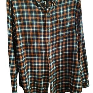 Chaps Blue and Orange Checkered Shirt